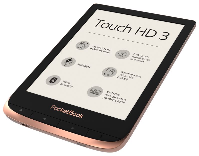 Електронна книга PocketBook Touch HD 3 PB632, 6" (15.2 cm) сензорен екран, 16GB Flash памет, Wi-Fi, Bluetooth, USB Type-C - характеристика 4
