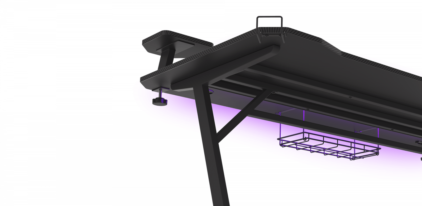 Гейминг бюро Genesis Holm 510 RGB, поставка за чаша, подсветка, USB Hub, черно - характеристика 4