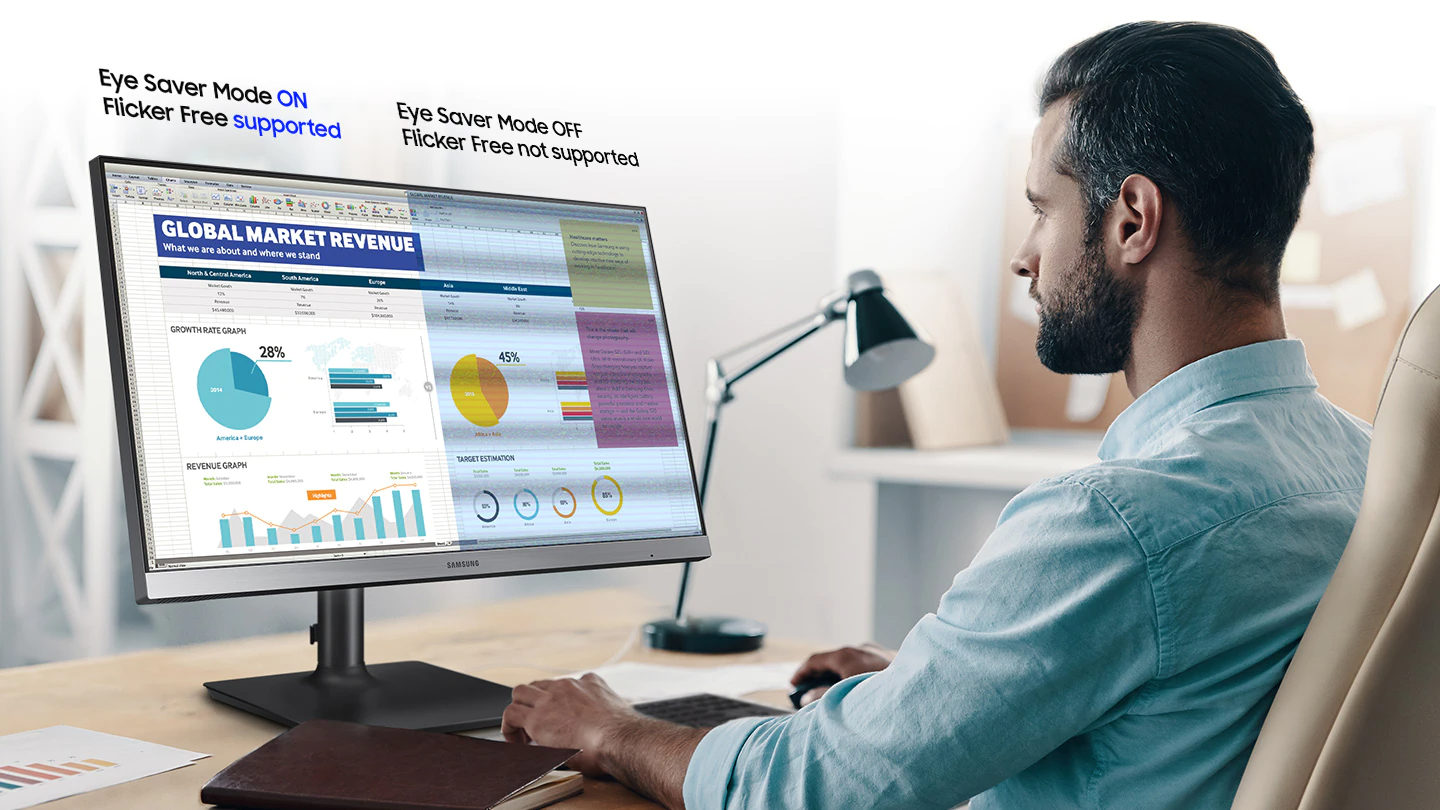Монитор Samsung LF-24T650F (2020), 24" (60.96 cm) IPS панел, 75Hz, Full HD, 5ms, 200cd/m2, DisplayPort, HDMI, DVI - характеристика 4