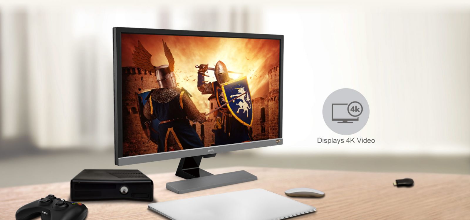 Монитор BenQ EL2870U (9H.LGTLB.QPE), 28" (71.12 cm) TN панел, 4K/UHD, 1ms, 12 000 000:1, 300cd/m2, DisplayPort, HDMI - характеристика 4
