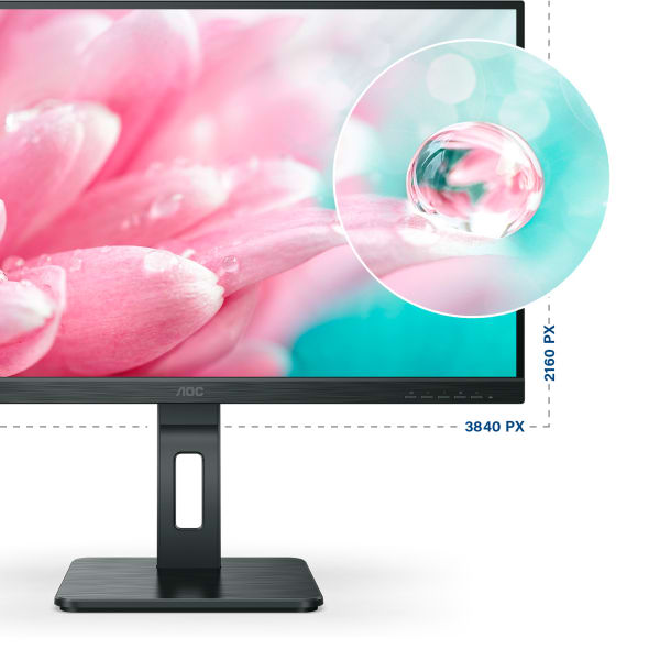 Монитор AOC U27P2, 27" (68.58 cm) IPS панел, 4K/UHD, 4 ms, 50M:1, 350 cd/m2, DisplayPort, HDMI, USB Hub - характеристика 4