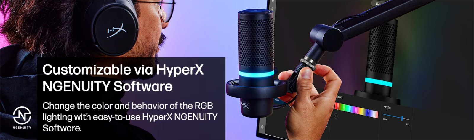 Микрофон HyperX DuoCast, USB-C, 3.5mm jack, LED подсветка, кардиоиден, омнидиректен, черен - характеристика 4