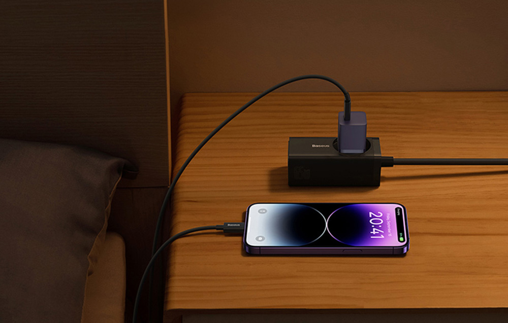 Зарядно устройство Baseus GaN5 (CCGN070401), от контакт към USB-C(ж), 30W, черно - характеристика 2