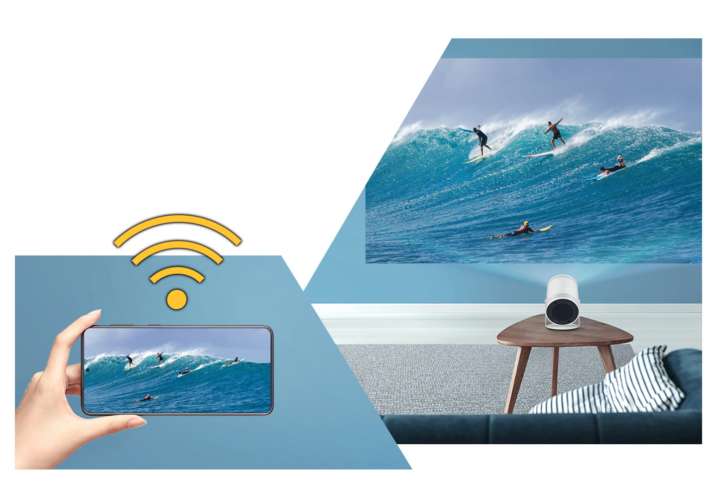 Проектор Samsung The Freestyle SP-LSP3BLAXXH, DLP, Full HD (1920 x 1080), 100 000:1, 550 LED Lumen, IPv6, Micro HDMI, Bluetooth, USB Type C - характеристика 4
