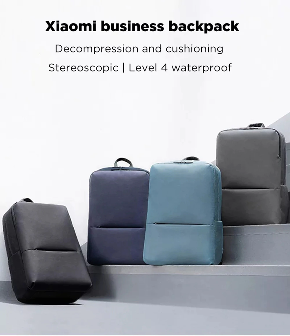 Раница за лаптоп Xiaomi Business Backpack 2, до 15.6" (39.62 cm), 18 л., водоустойчива, сива - характеристика 1