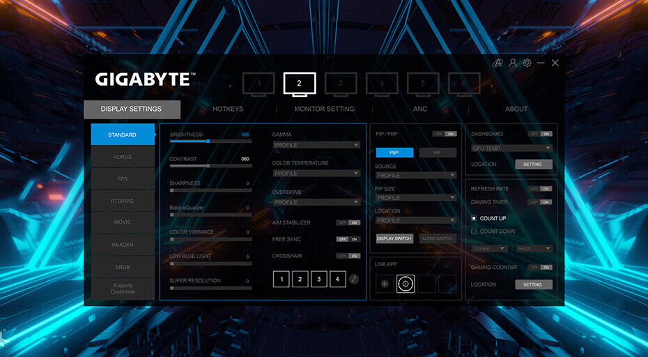 Монитор Gigabyte(G27QC-A), 27"(68,58cm), Edge type(VA), 165Hz, QHD, 4000:1, 250 cd/m2, HDMI, DP, 2x USB 3.0 - характеристика 8