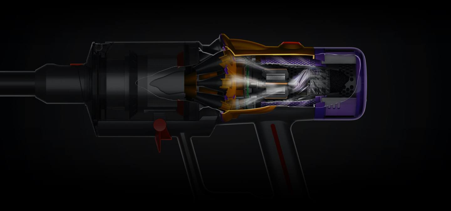 Прахосмукачка Dyson V12 Detect Slim Absolute 394167-01, безжична, 150AW мощно засмукване, 0.35 l капацитет на контейнера, до 60 минути работа, 10 скорости, инокс - характеристика 8