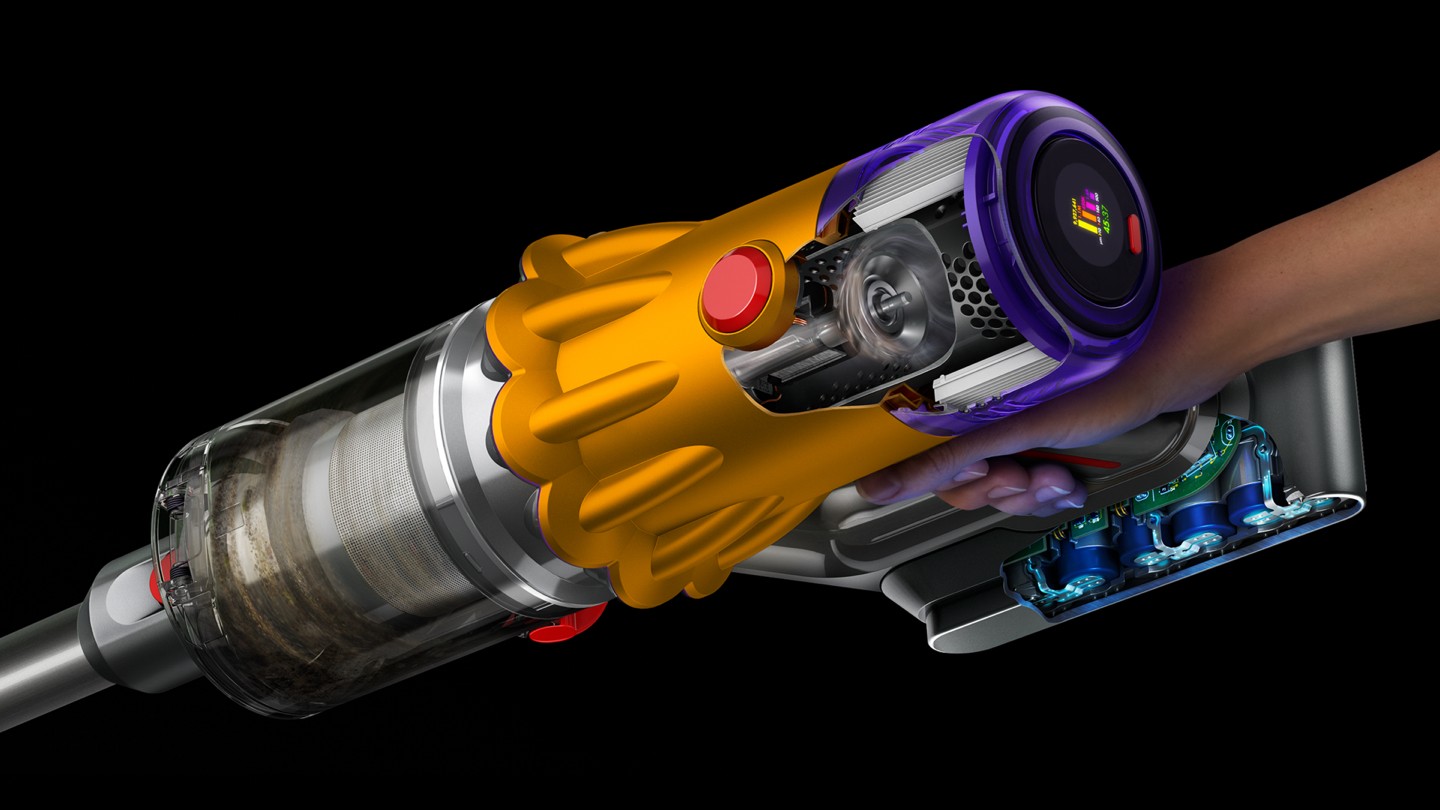Прахосмукачка Dyson V12 Detect Slim Absolute 394167-01, безжична, 150AW мощно засмукване, 0.35 l капацитет на контейнера, до 60 минути работа, 10 скорости, инокс - характеристика 7