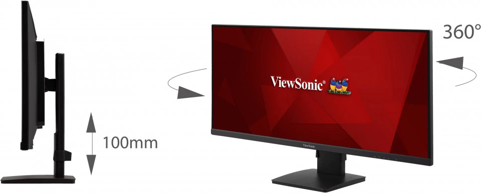 Монитор ViewSonic VA3456-MHDJ, 34" (86.36 cm) IPS панел, 75Hz, UltraWide QHD, 4ms, 50M:1, 400 cd/m2, DisplayPort, HDMI, 3.5 mm jack - характеристика 6