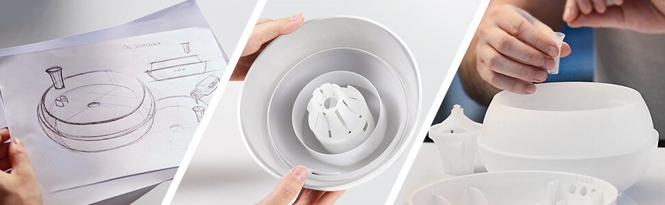 Ароматизатор Anjou AD012 White, ултразвуково разпръскване, 12 часа продължителност на работа, капацитет на резервоара 500мл, авт.изключване при празен резервоар или таймер, бял - характеристика 1