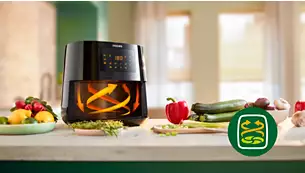 Фритюрник с горещ въздух Philips HD9270/90, 6.2 л. вместимост, технология Rapid Air, 2000W, черен - характеристика 1
