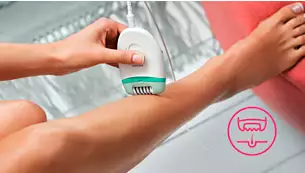 Епилатор Philips Satinelle Essential BRE245/00, за крака, 2 приставки, бял - характеристика 1