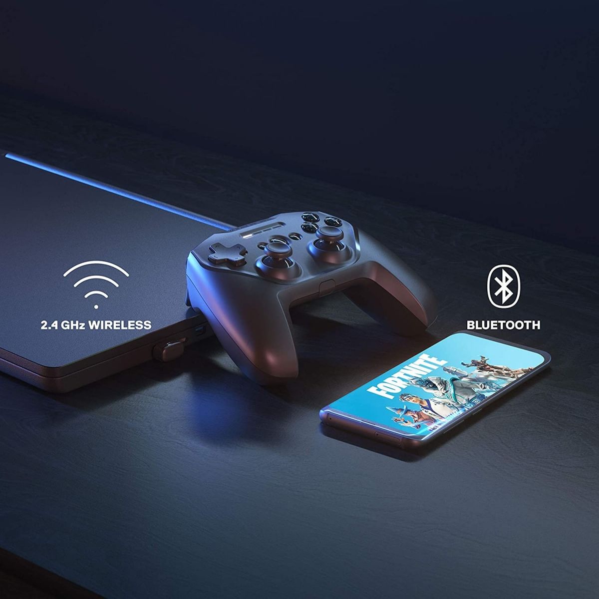 Геймпад SteelSeries Stratus Duo, безжичен, за PC/Mobile, Wireless 2.4, Bluetooth, micro USB, черен - характеристика 1