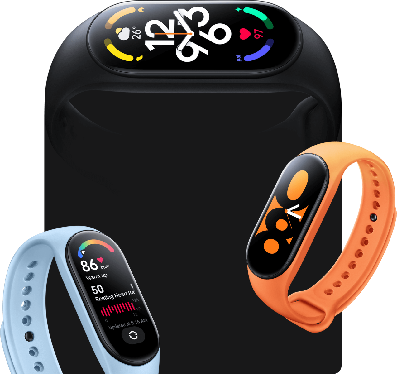 Смарт гривна Xiaomi Smart Band 7, 1.62" (4.11 cm) AMOLED дисплей, 5 ATM водоустойчив, до 14 дни дни живот на батерията, Bluetooth, черна - характеристика 2