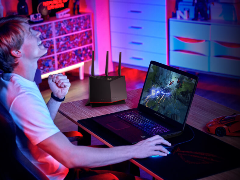 Безжичен рутер ASUS AX5700, 5700Mbps, 2.4GHz(861Mbps), 5GHz(4804Mbps), WiFi 6 (802.11ax), 4x LAN 10/100/1000, 1x WAN 10/100/1000, 3x външни антени, 1x вътрешнa антенa, LED Indicator, 2x USB 3.2 Gen 1, Reset Button, черен - характеристика 8