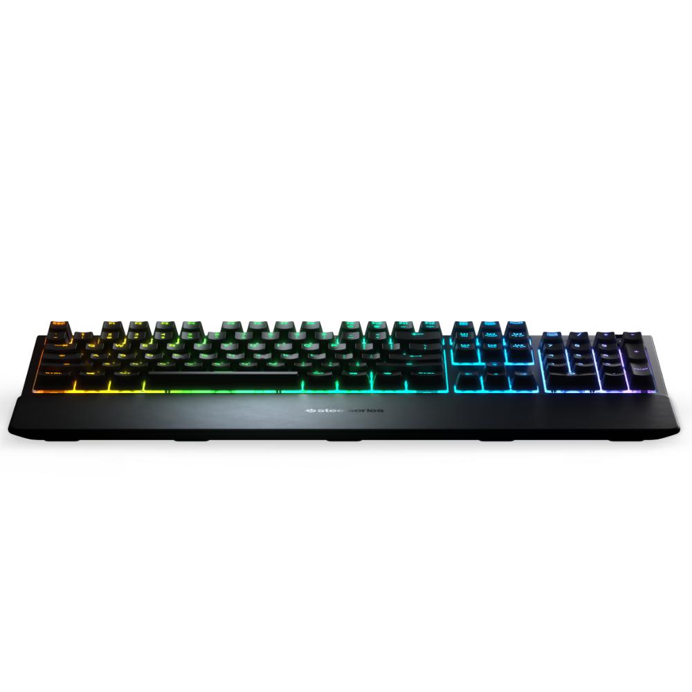 Клавиатура SteelSeries Apex 3, гейминг, 10-zone RGB подсветка, магнитна подложка, IP32 водоустойчива, черна, USB - характеристика 5