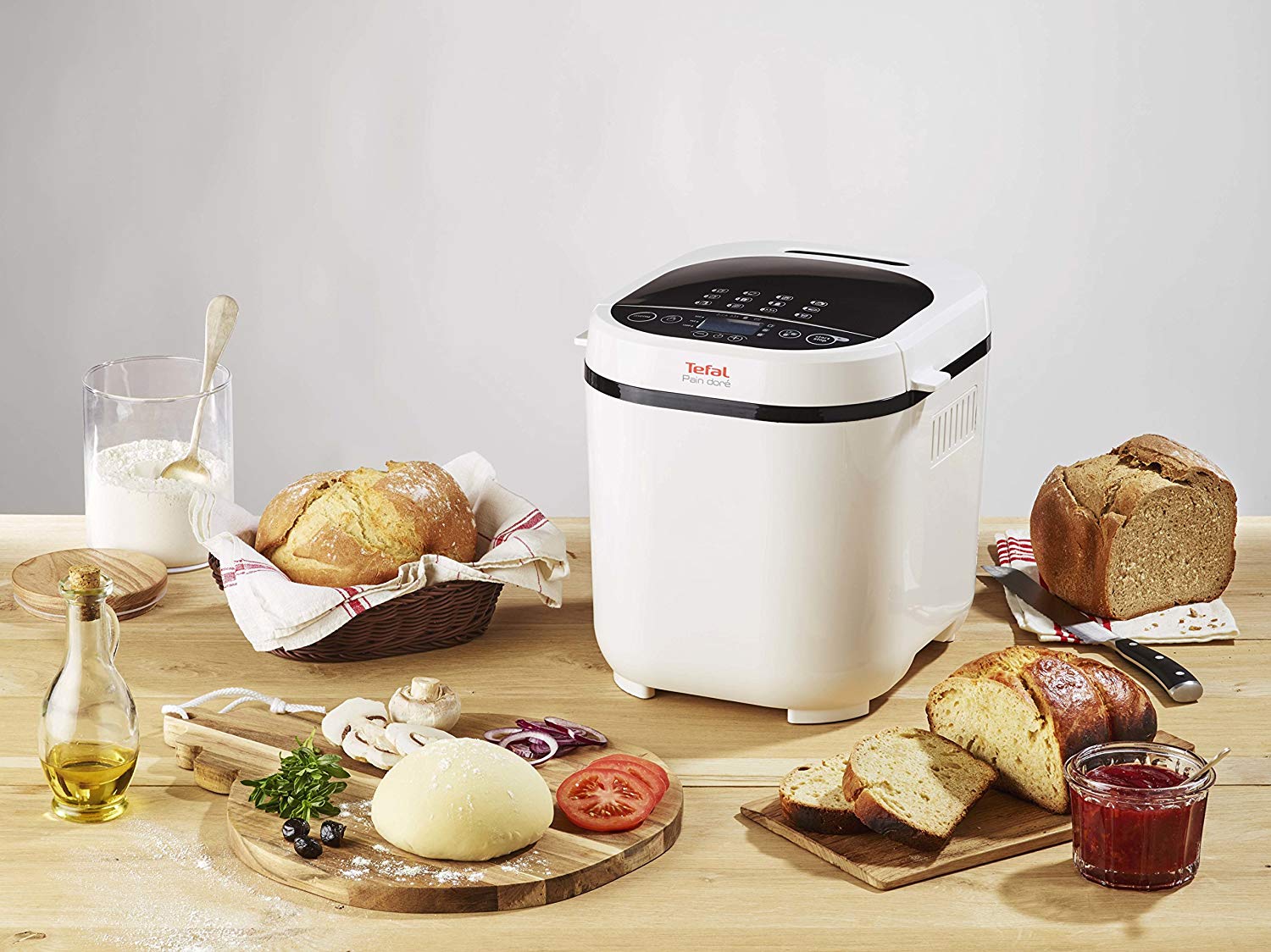 Хлебопекарна Tefal PF2101, 720W, 12 програми, вместимост до 1000g, бяла - характеристика 1