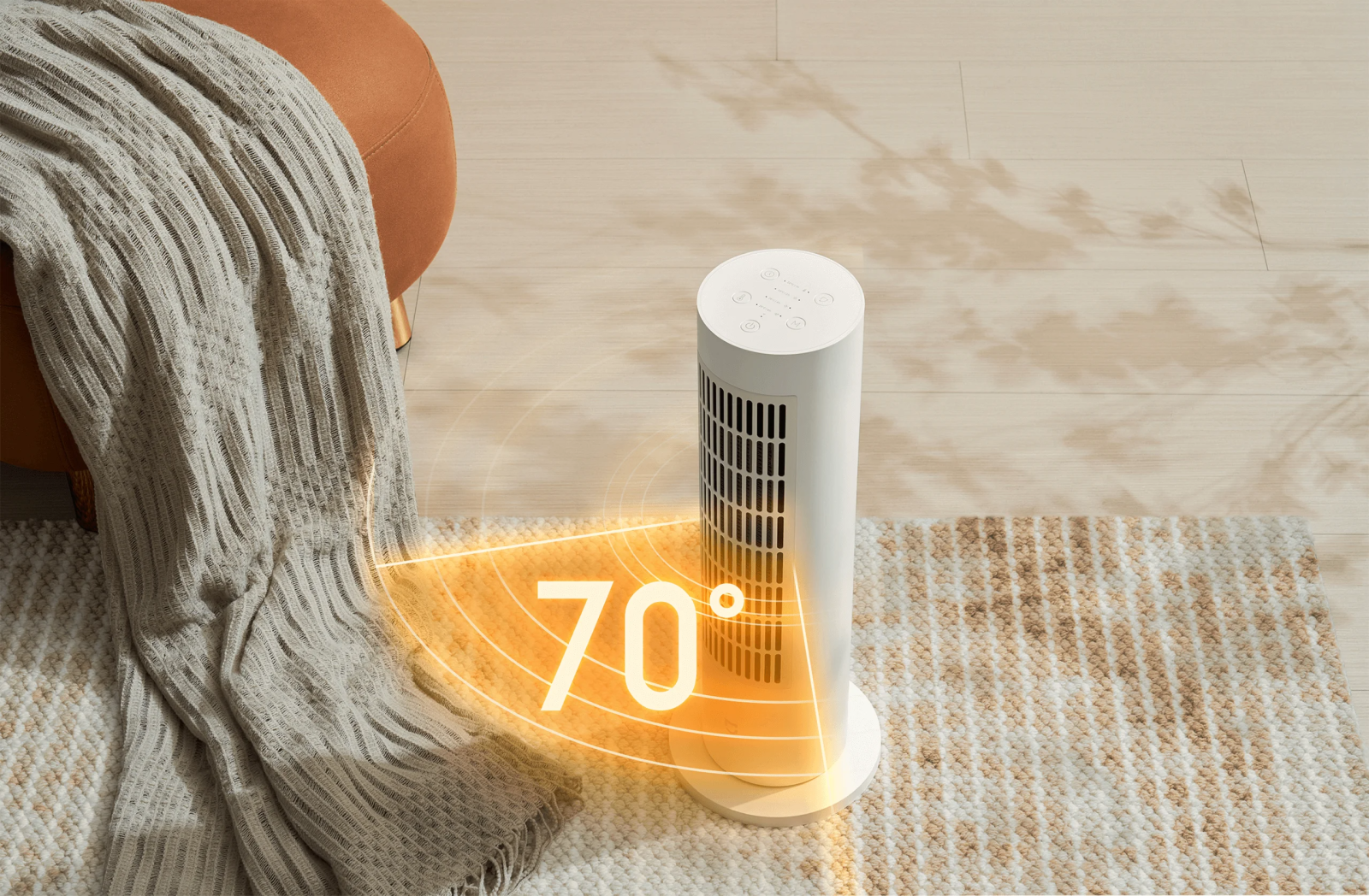 Вентилаторна печка Xiaomi Smart Tower Heater Lite, за под, термостат, Wi-Fi, 2000W, бяла - характеристика 3