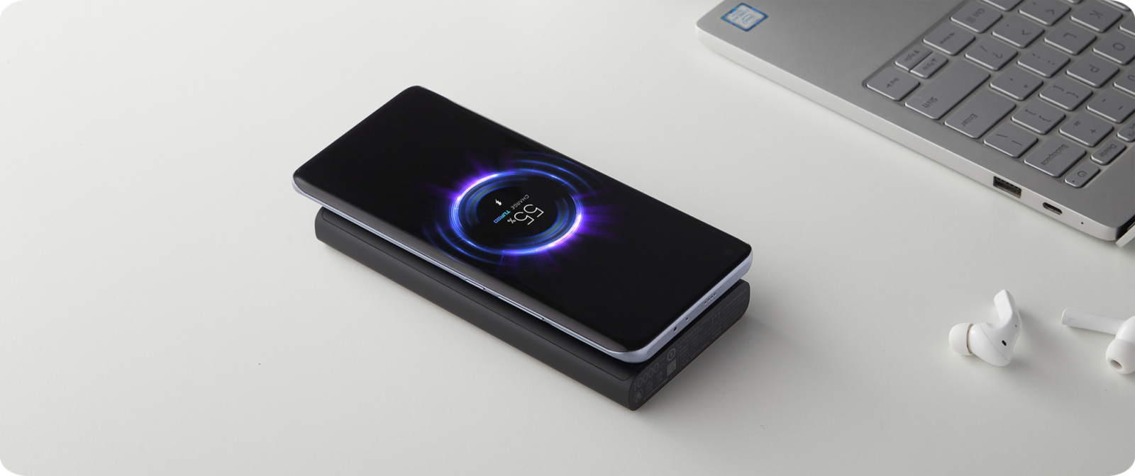 Външна батерия/power bank/ Xiaomi Mi 10W Wireless Power Bank, 10000mAh, USB C, черна - характеристика 1