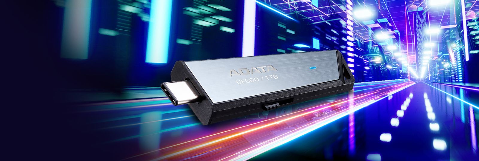 Памет 128GB USB Flash Drive, A-Data UE800, USB 3.2 Gen 2 Type-C, черна, скорост на четене до 1000MB/s, скорост на запис до 550MB/s - характеристика 1