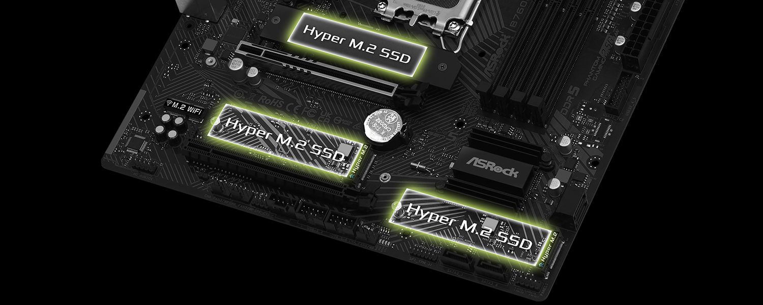 Дънна платка ASRock B760M PG Lightning, B760, LGA1700, DDR5, PCI-E, (HDMI&DP), 3x M.2, 4x SATA 6Gb/s, 1x USB 3.2 Gen 1 Type-C, 2x USB 3.2 Gen 1 Type-A, Micro ATX - характеристика 5