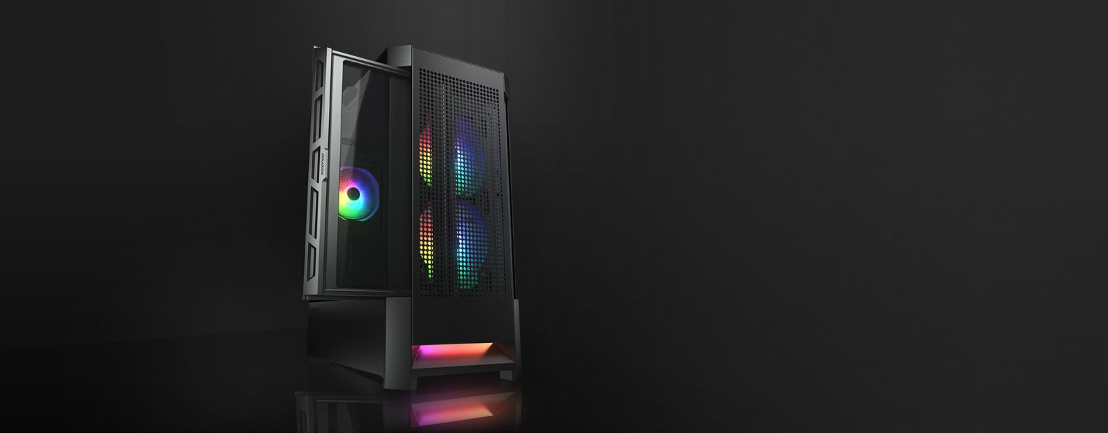 Кутия Cougar Gaming Airface RGB, E-ATX/ATX/mATX/mITX, 2x USB 3.0, с прозорец, черна, без захранване - характеристика 2