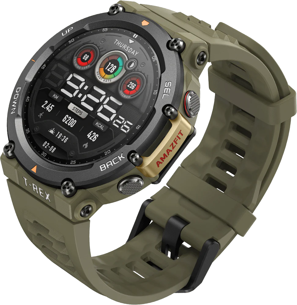 Смарт часовник Xiaomi Amazfit T-Rex 2, 1.39" (3.53cm) AMOLED дисплей, Bluetooth, 10ATM, следене на сърдечен ритъм, 158 спортни режима, следене на съня, до 24 дни живот на батерията, кафяв - характеристика 5