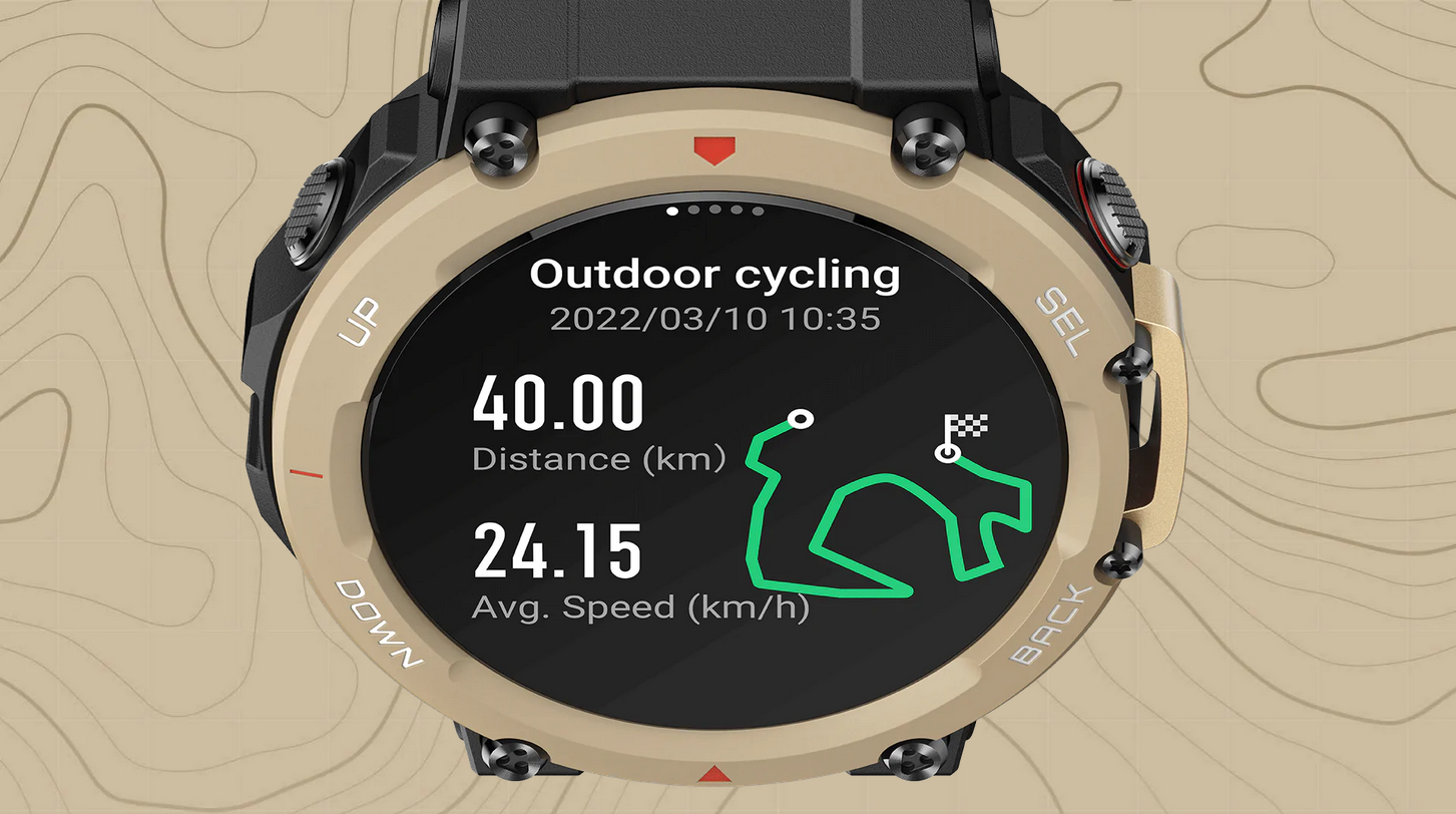 Смарт часовник Xiaomi Amazfit T-Rex 2, 1.39" (3.53cm) AMOLED дисплей, Bluetooth, 10ATM, следене на сърдечен ритъм, 158 спортни режима, следене на съня, до 24 дни живот на батерията, кафяв - характеристика 9