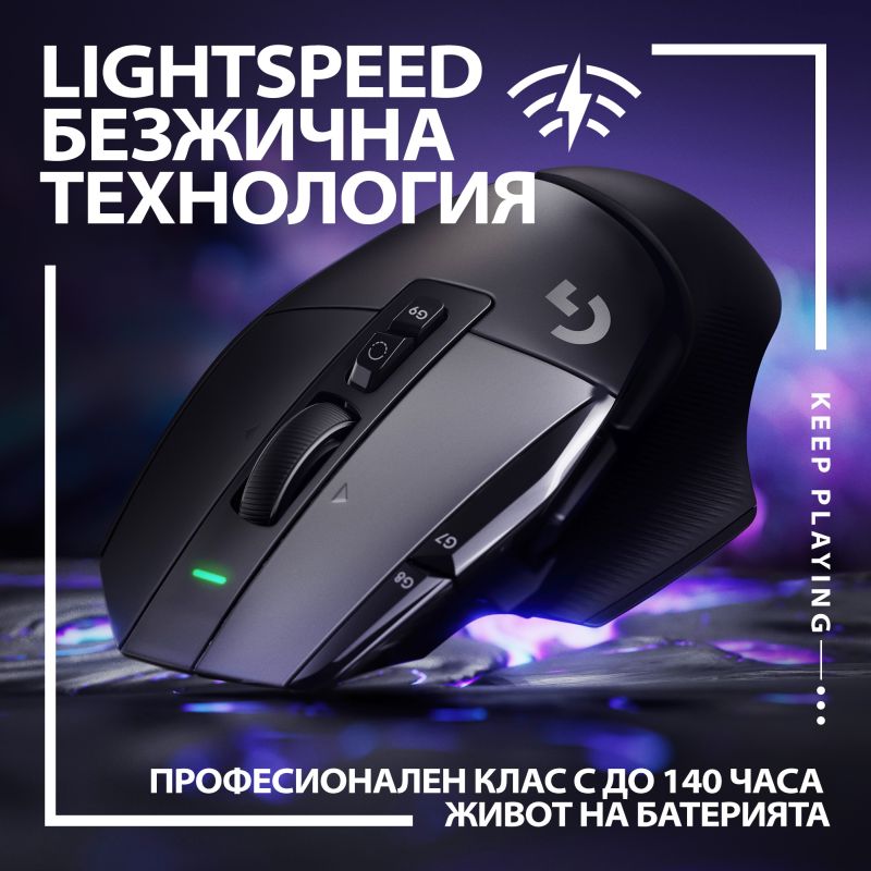 Мишка Logitech G502 X Lightspeed, оптична (25 600 dpi), безжична, USB, черна, гейминг - характеристика 5
