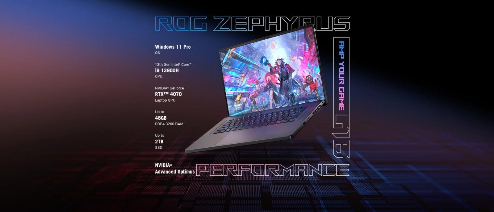 Лаптоп Asus ROG Zephyrus G16 GU603VI-N4014W (90NR0G33-M00490), десетядрен Intel Core i7-13620H 2.4/4.9GHz, 16" (40.64cm) QHD+ 240Hz Anti-Glare дисплей & GF RTX 4070 8GB, 16GB DDR4, 1TB SSD NVMe, 1x USB 3.2 Type-C, 1x Thunderbolt 4, Windows 11 Home - характеристика 3