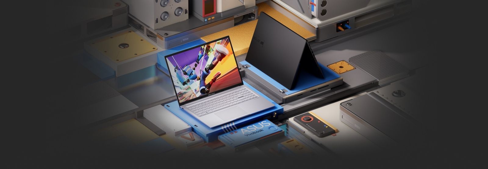 Лаптоп Asus Vivobook 16X OLED K3604VA-L731W (90NB1072-M003K0)(сребрист), дванадесетядрен Intel Core i7-1360P 2.2/5.0GHz, 16" (40.64cm) 4K OLED дисплей, (HDMI), 16GB DDR4, 1TB SSD NVMe, 1x USB 3.2 Gen 1 Type-C, Windows 11 Home, 1.76kg - характеристика 1