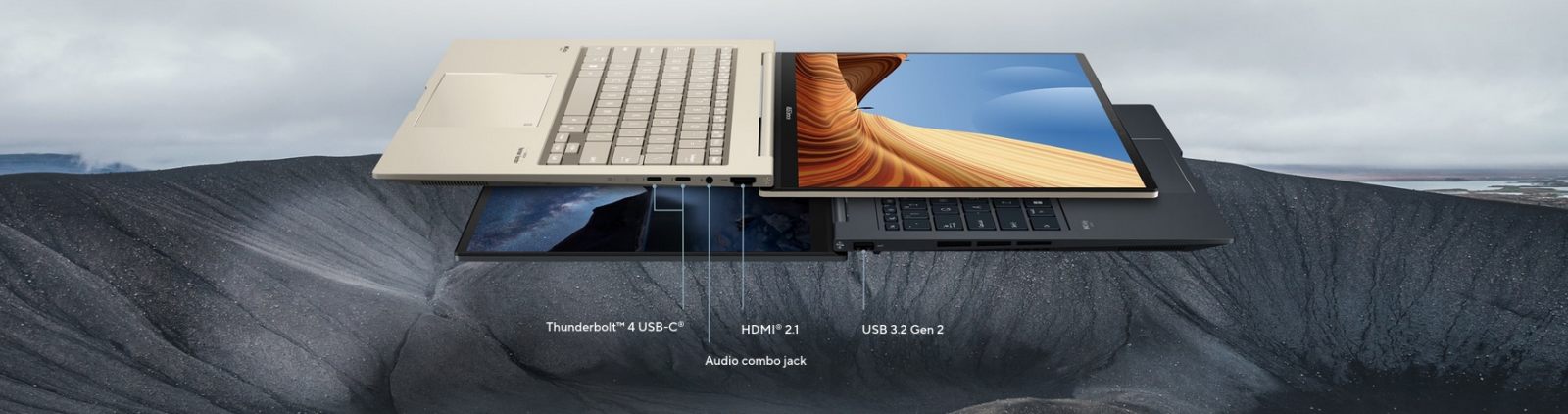 Лаптоп Asus Zenbook 14 OLED UX3404-M041X (90NB1086-M00F60)(бежов), четиринадесетядрен Intel Core i9-13900H 2.6/5.4GHz, 14.5" (36.83cm) 2.8K OLED 120Hz Touch дисплей, (HDMI), 32GB LPDDR5, 1TB SSD NVMe, 2x Thunderbolt 4, Windows 11 Pro, 1.56kg - характеристика 5
