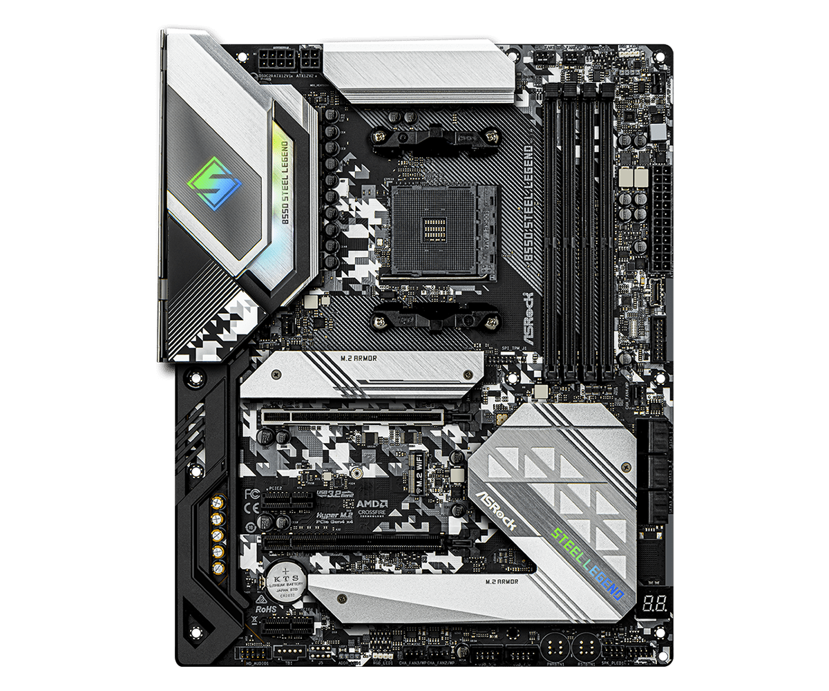 Дънна платка ASRock B550 Steel Legend (Refurbished), AM4, B550, DDR4, PCI-E 4.0, (DisplayPort&HDMI),(CFX), 6x SATA 6Gb/s, 2x M.2, 1x USB 3.2 Gen 2 Type-C, ATX - характеристика 1