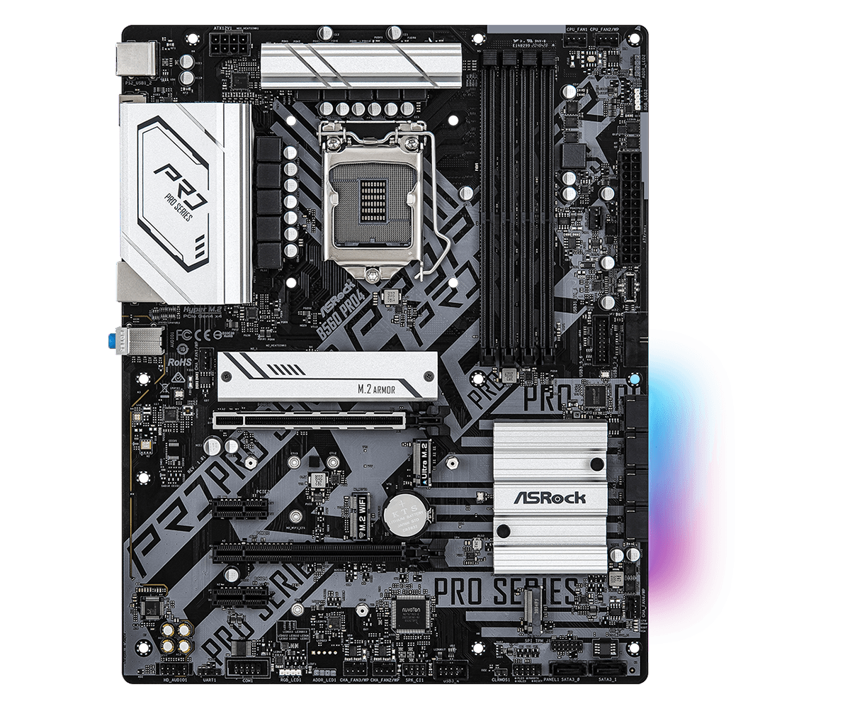 Дънна платка ASRock B560 PRO4 (Refurbished), B560, LGA1200, DDR4, PCI-E 4.0 (DP/HDMI), 6x SATA 6Gb/s, 3x M.2, 4x USB 3.2 Gen 1, ATX - характеристика 1
