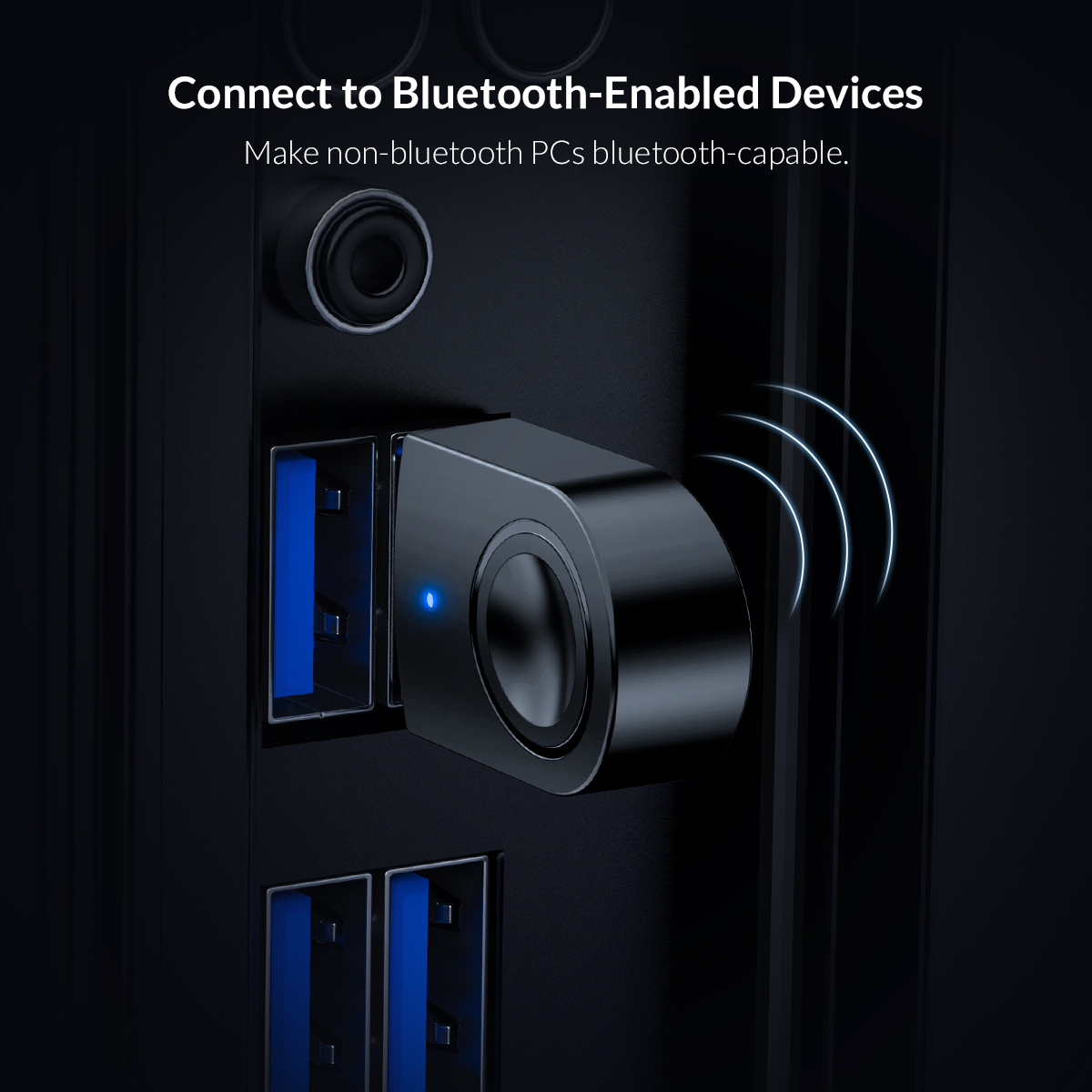 Адаптер Orico BTA-608-BK, USB, Bluetooth v5.0, обхват до 20m, черен - характеристика 3