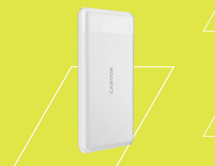 Външна батерия/power bank/ Canyon PB-109, 10 000mAh, бяла, 1х USB-C, 1x USB-A, QC/PD 20W, съвместима с Apple устройства - характеристика 1