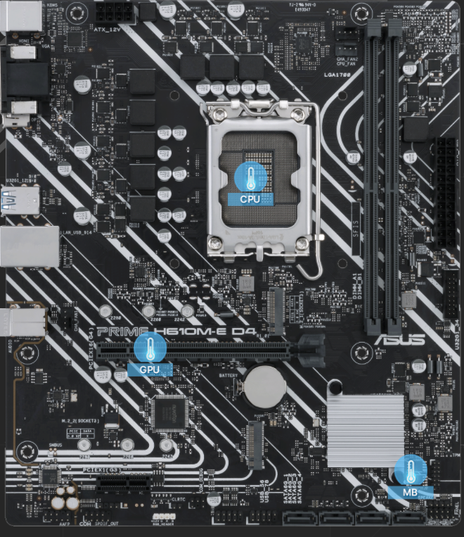 Дънна платка ASUS PRIME H610M E D4, H610, DDR4, PCI-E 4.0, (DP&D-Sub&HDMI), 4x SATA 6Gb/s, 2x M.2, x USB 3.2 Gen 1 Type-A, Micro ATX - характеристика 6