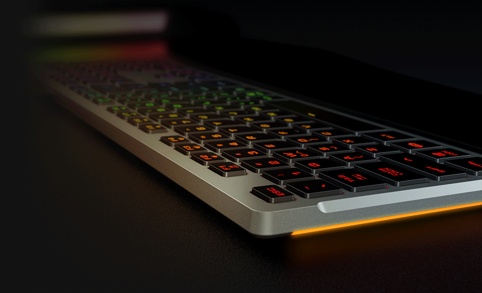 Клавиатура Cougar Vantar S, scissor суич, гейминг, RGB подсветка, нископрофилни клавиши, бяла, USB - характеристика 4