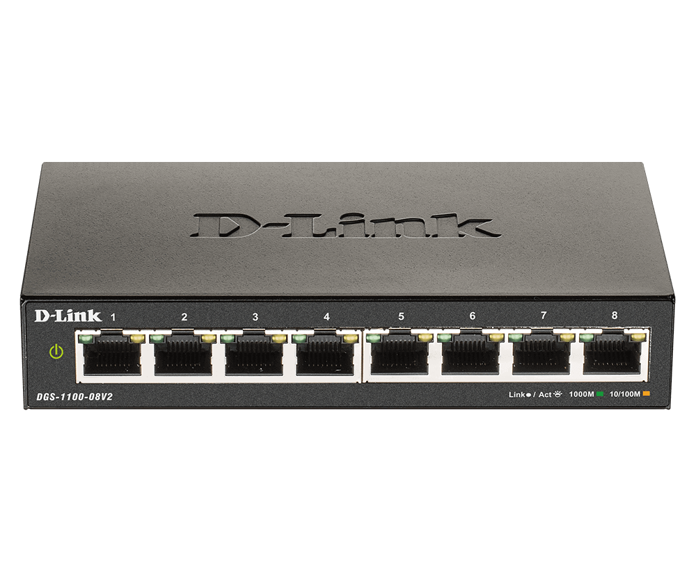 Суич D-Link DGS-1100-08V2, 1000Mbps, 8x 10/100/1000BASE-T - характеристика 1