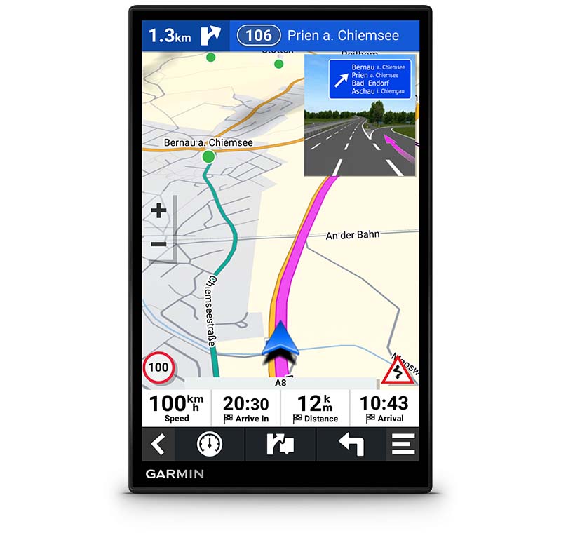 Навигация за автомобил Garmin DriveSmart 86 MT-S EU с Amazon Alexa, 8" (20.32cm) сензорен TFT WSVGA дисплей, 32GB вградена памет, microSD слот, Wi-Fi, Bluetooth, карта на Европа - характеристика 2