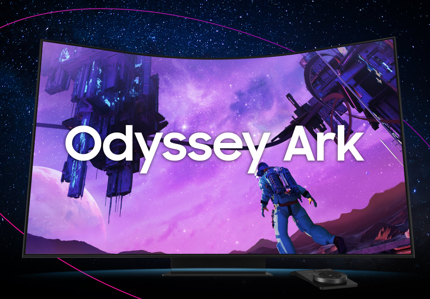 Монитор Samsung Odyssey Ark LS-55BG970 (2022), 55" (139.7 cm) LED VA Curved панел, 165Hz, 4K Ultra HD, HDR10+, 1ms, 420cd/m2, HDMI, USB, LAN - характеристика 1