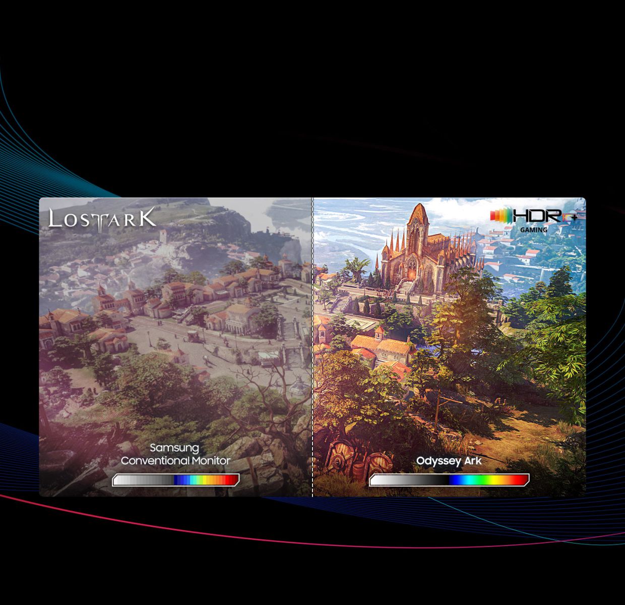 Монитор Samsung Odyssey Ark LS-55BG970 (2022), 55" (139.7 cm) LED VA Curved панел, 165Hz, 4K Ultra HD, HDR10+, 1ms, 420cd/m2, HDMI, USB, LAN - характеристика 4