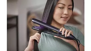 Преса за коса Philips BHS752/00, керамично покритие, индикатор за готовност, 30 сек време за загряване, тъмнолилаво металик - характеристика 3