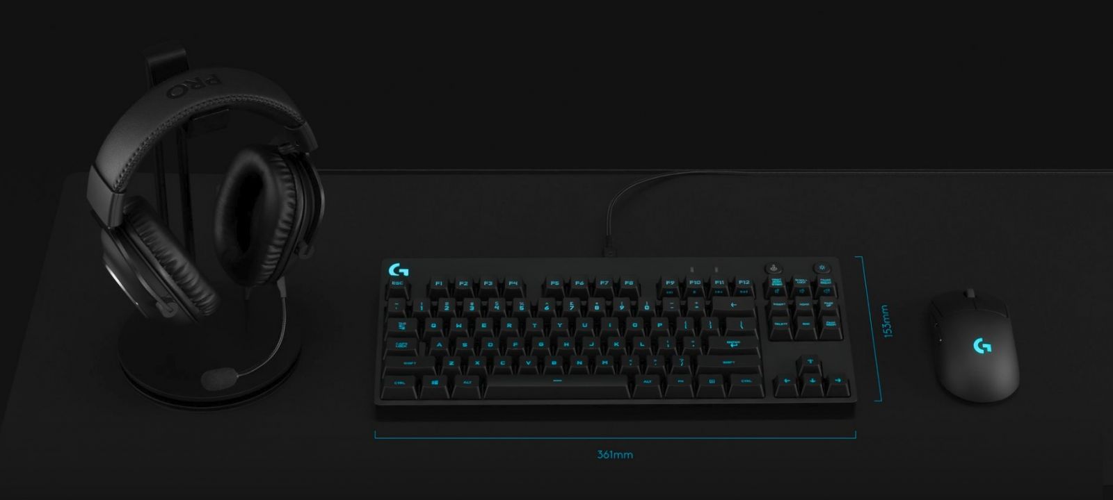 Клавиатура Logitech G PRO KB Clicky, гейминг, механична, RGB, черна, USB - характеристика 4