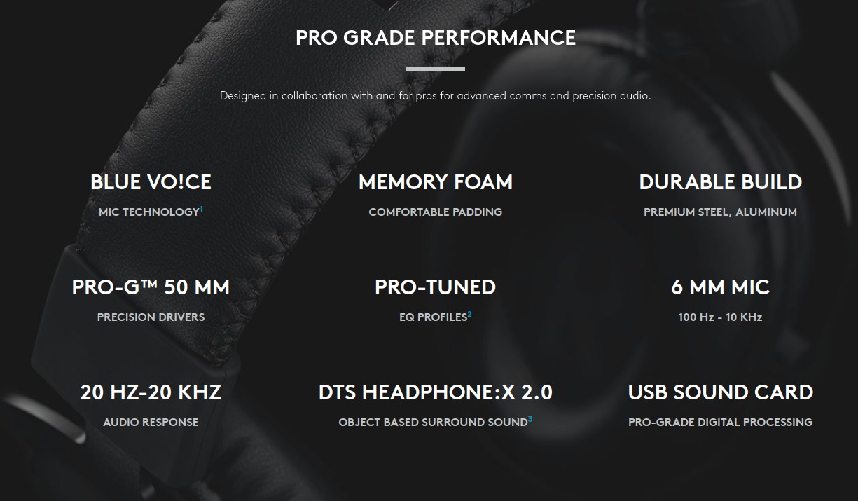 Слушалки Logitech Pro X (Мостра), микрофон, гейминг, 3.5mm жак, USB, 7.1 surround, черни - характеристика 1
