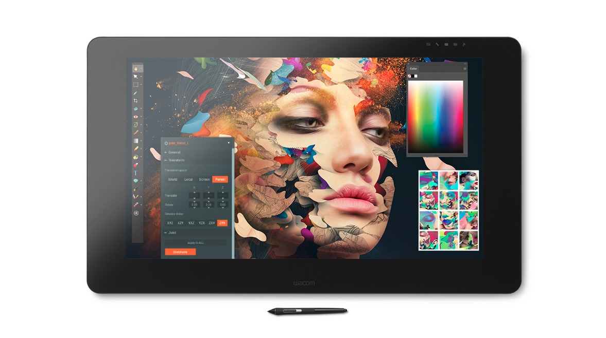 Графичен таблет Wacom Cintiq Pro 24 touch (черен)(DTH-2420), 23.6" (59.94 cm) IPS 4K Ultra HD, 99% Adobe RGB, 350 cd/m2 - характеристика 2