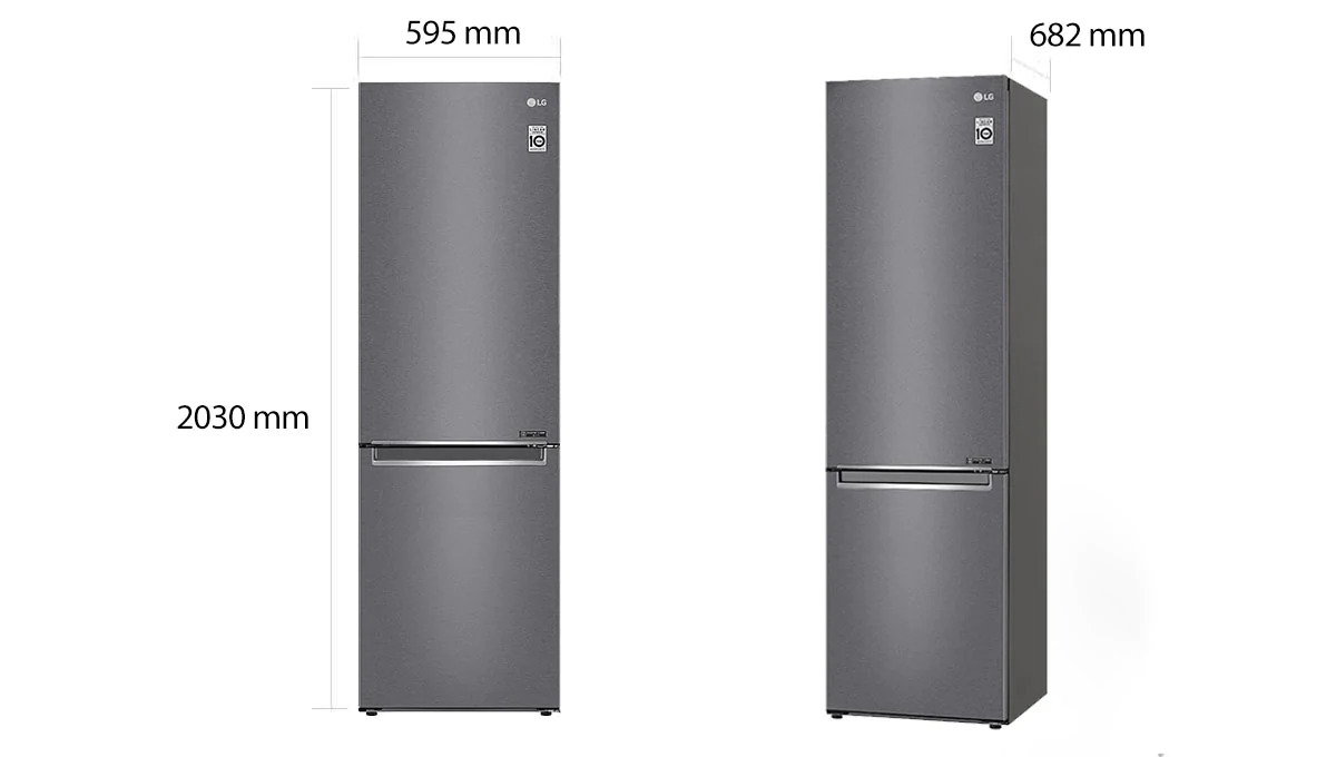 Хладилник с фризер LG GBB62PZJMN, клас Е, 384 л. общ обем, свободностоящ, 269 kWh/годишно, Total No Frost, Смарт Инверторен компресор, LINEARCooling, DoorCooling, инокс - характеристика 5