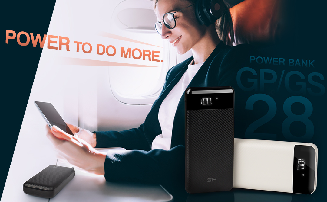 Външна батерия/power bank/ Silicon Power GS28, 20 000mAh, бяла, 2x USB-A, 1x USB-C, LED дисплей, бързо зареждане - характеристика 1
