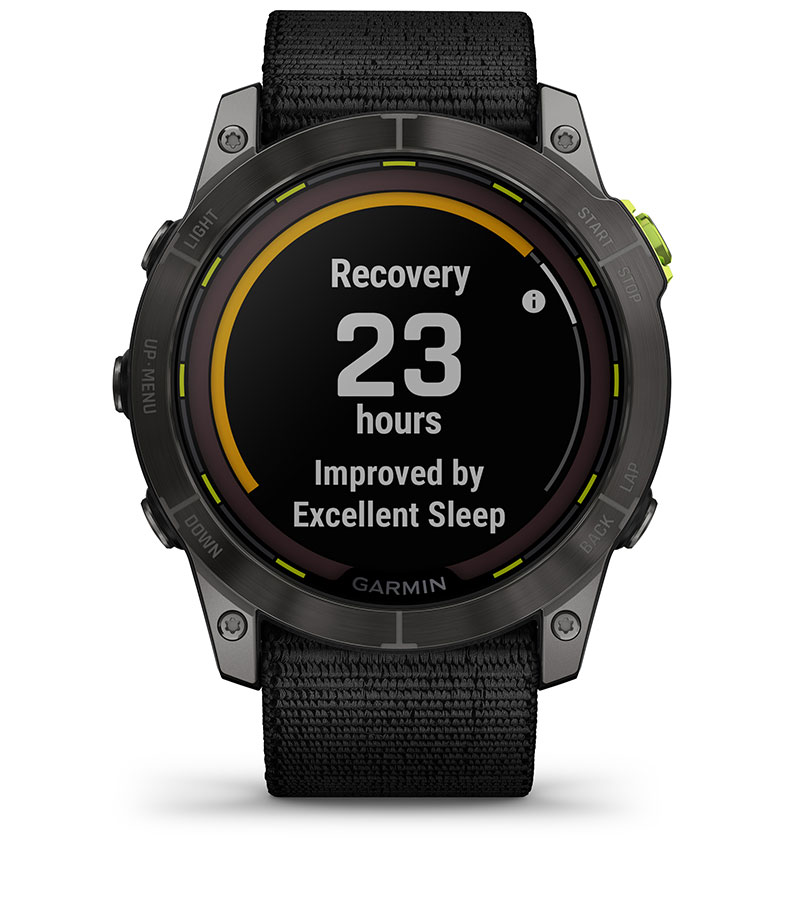 Смарт часовник Garmin Enduro 2, 1.4" (3.55cm) трансфлективен MIP дисплей, до 34 дни време на работа, соларно зареждане, 10ATM, 32GB вградена памет, GPS, пулсоксиметър, Mult-frequency позициониране, спортни режими, Blueooth, ANT+, Wi-Fi, черен - характеристика 14