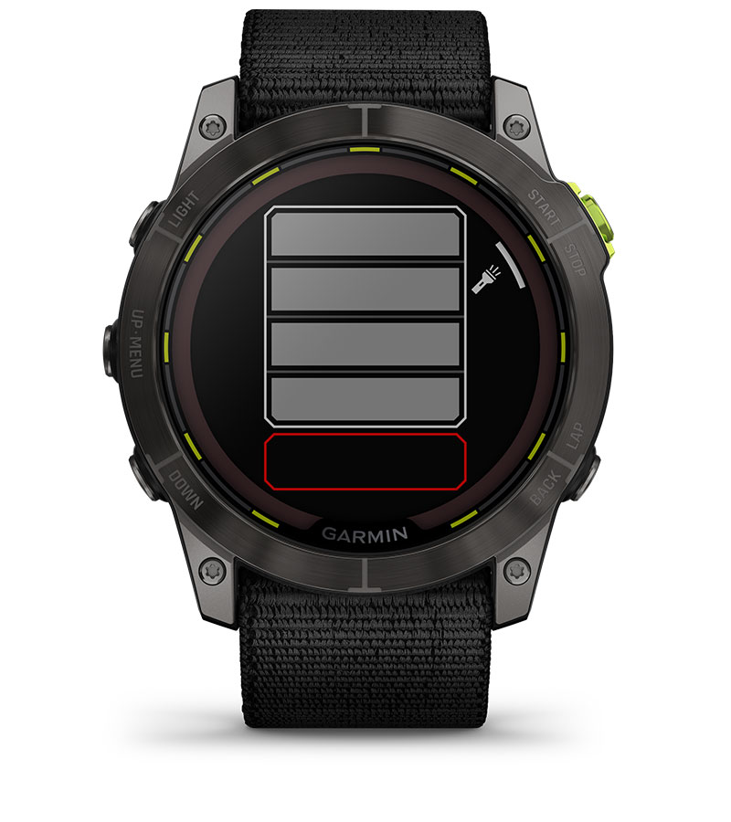 Смарт часовник Garmin Enduro 2, 1.4" (3.55cm) трансфлективен MIP дисплей, до 34 дни време на работа, соларно зареждане, 10ATM, 32GB вградена памет, GPS, пулсоксиметър, Mult-frequency позициониране, спортни режими, Blueooth, ANT+, Wi-Fi, черен - характеристика 20